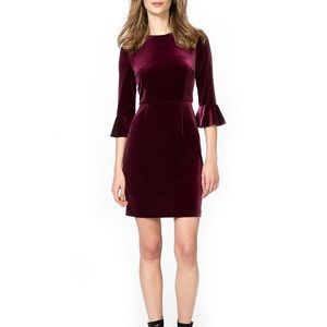 Velvet Donna Morgan Dress in Wine Burgundy